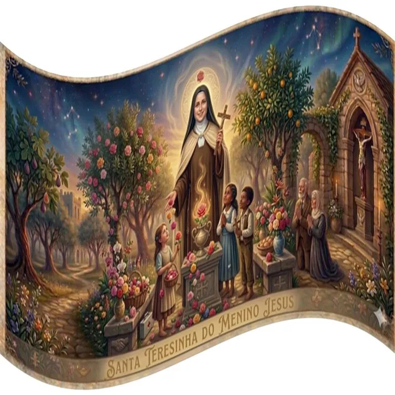 Caneca Santa Terezinha do Menino Jesus Arte Panorâmica 325 ml - Imagem 2