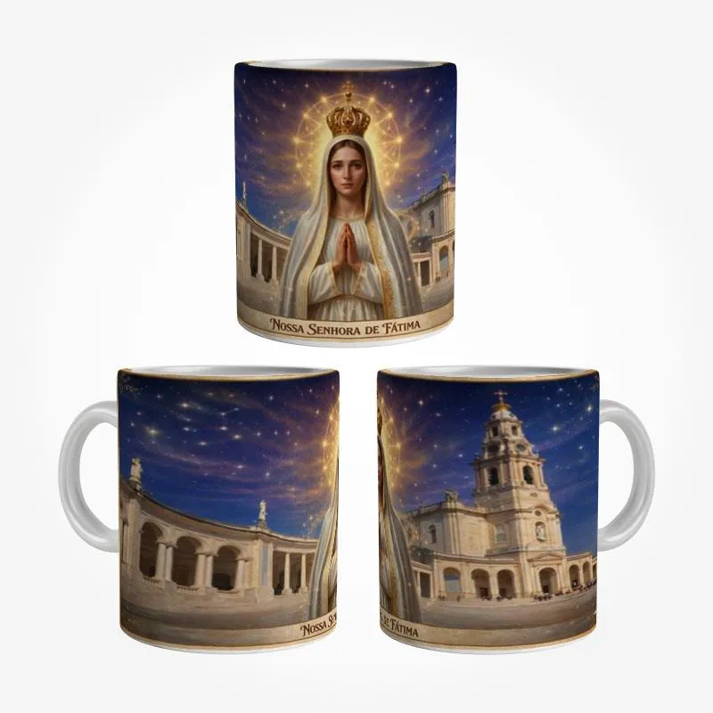 Caneca Nossa Senhora de Fátima Arte Panorâmica - Imagem 3