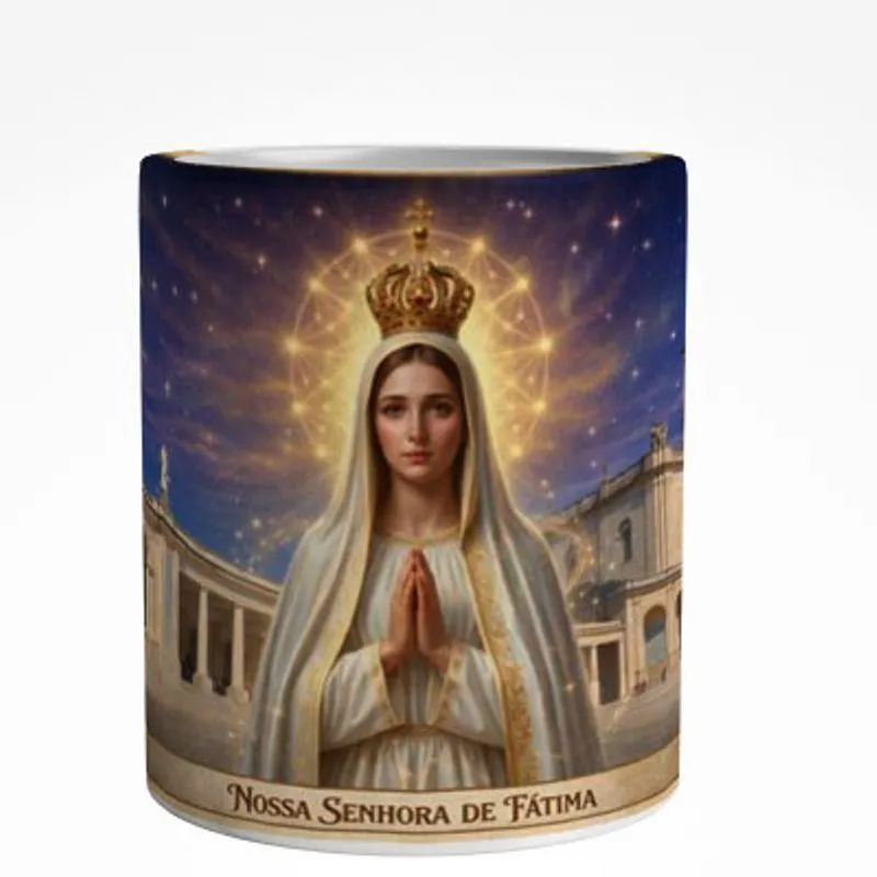 Caneca Nossa Senhora de Fátima Arte Panorâmica