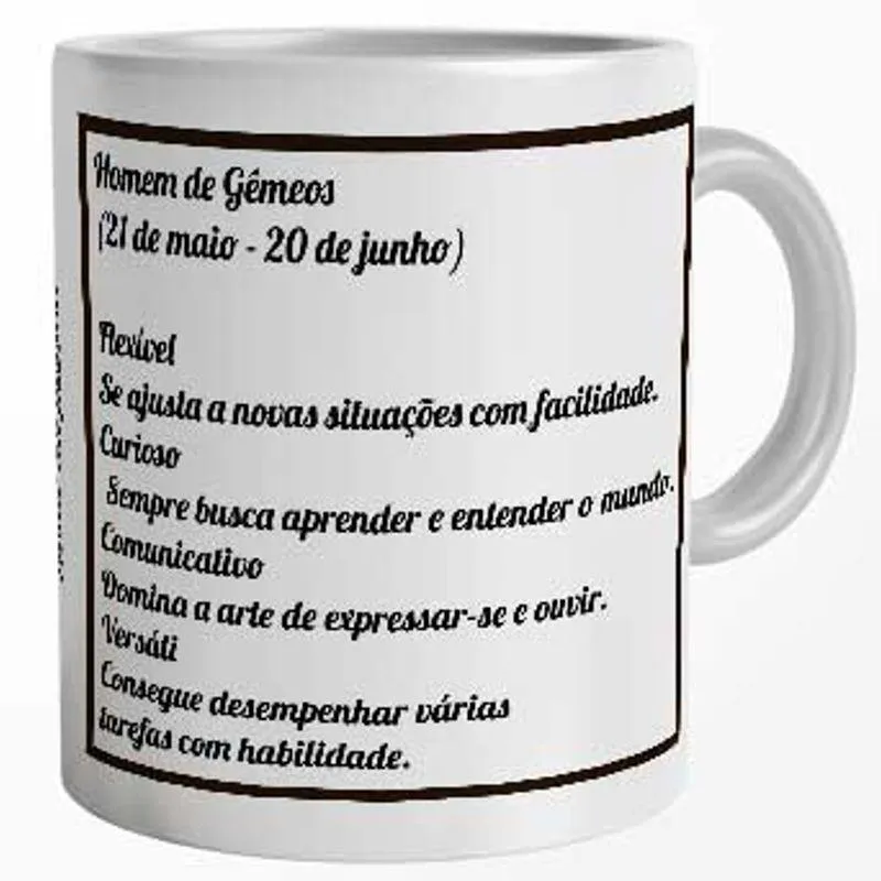 Caneca Personalizada Homem de Gêmeos com Nome 325 ml - Imagem 2