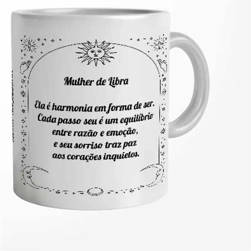 Caneca Personalizada Mulher de Libra com Nome 325 ml - Imagem 2