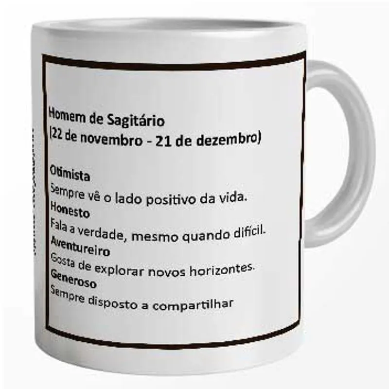 Caneca Personalizada Homem de Sagitário com Nome 325 ml - Imagem 2