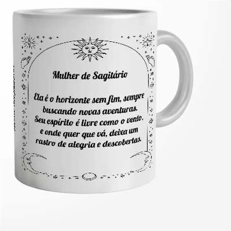 Caneca Personalizada Mulher de Sagitário com Nome 325 ml - Imagem 2