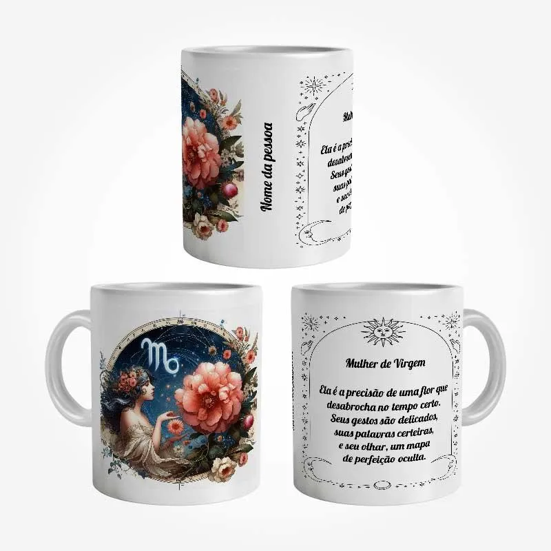 Caneca Personalizada Mulher de Virgem com Nome 325 ml - Imagem 3