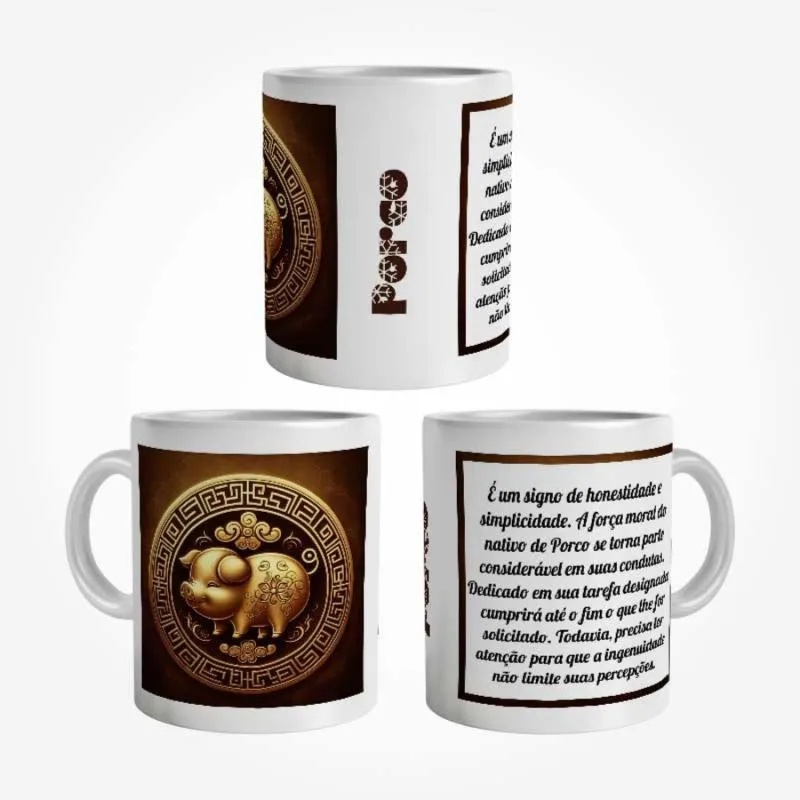 Caneca Horóscopo Chinês Signo de Porco 325 ml - Imagem 3