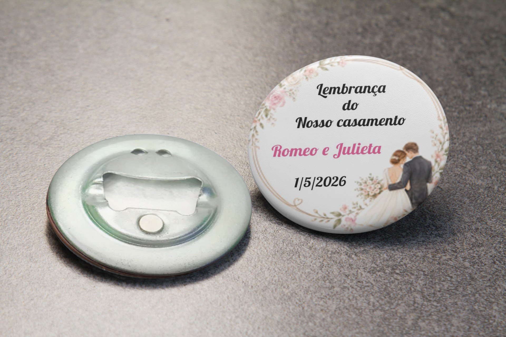 Lembrança de Casamento: Abridor de Garrafa e Ímã de Geladeira Personalizado 10 Unidades - Imagem 3