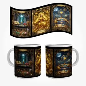 Caneca de Cerâmica Tarô Arcano 3 - A Imperatriz – Arte Panorâmica