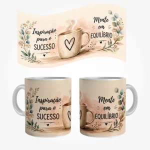 Caneca Luz no Dia com Mensagens de Otimismo (modelo 7)